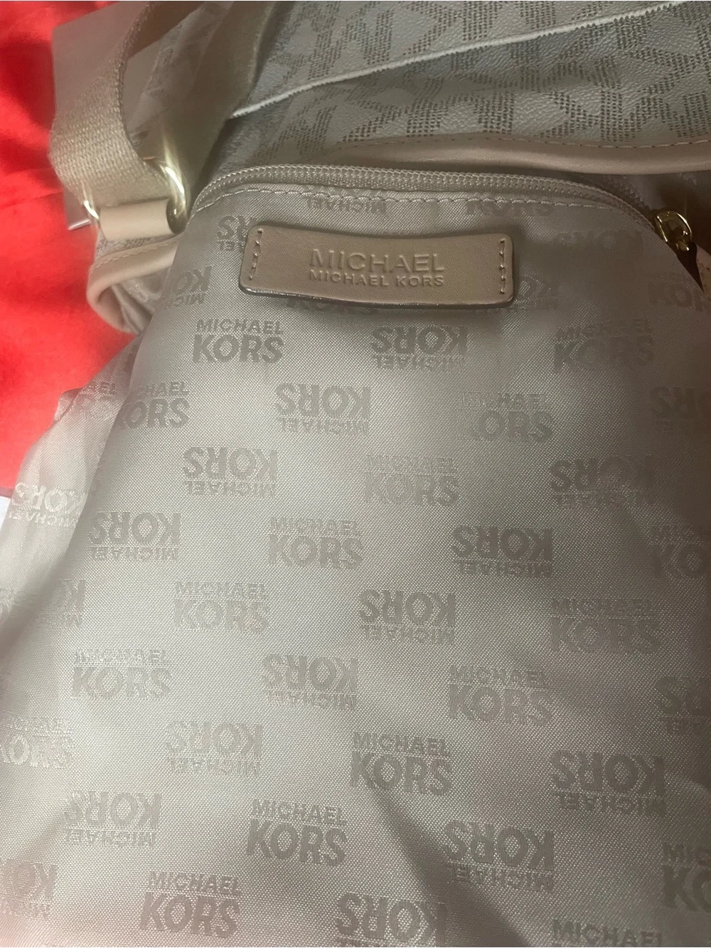 Authentic Michael Kors Purse #096NC Michael Kors Jet Set Crossbody Bag vanilla